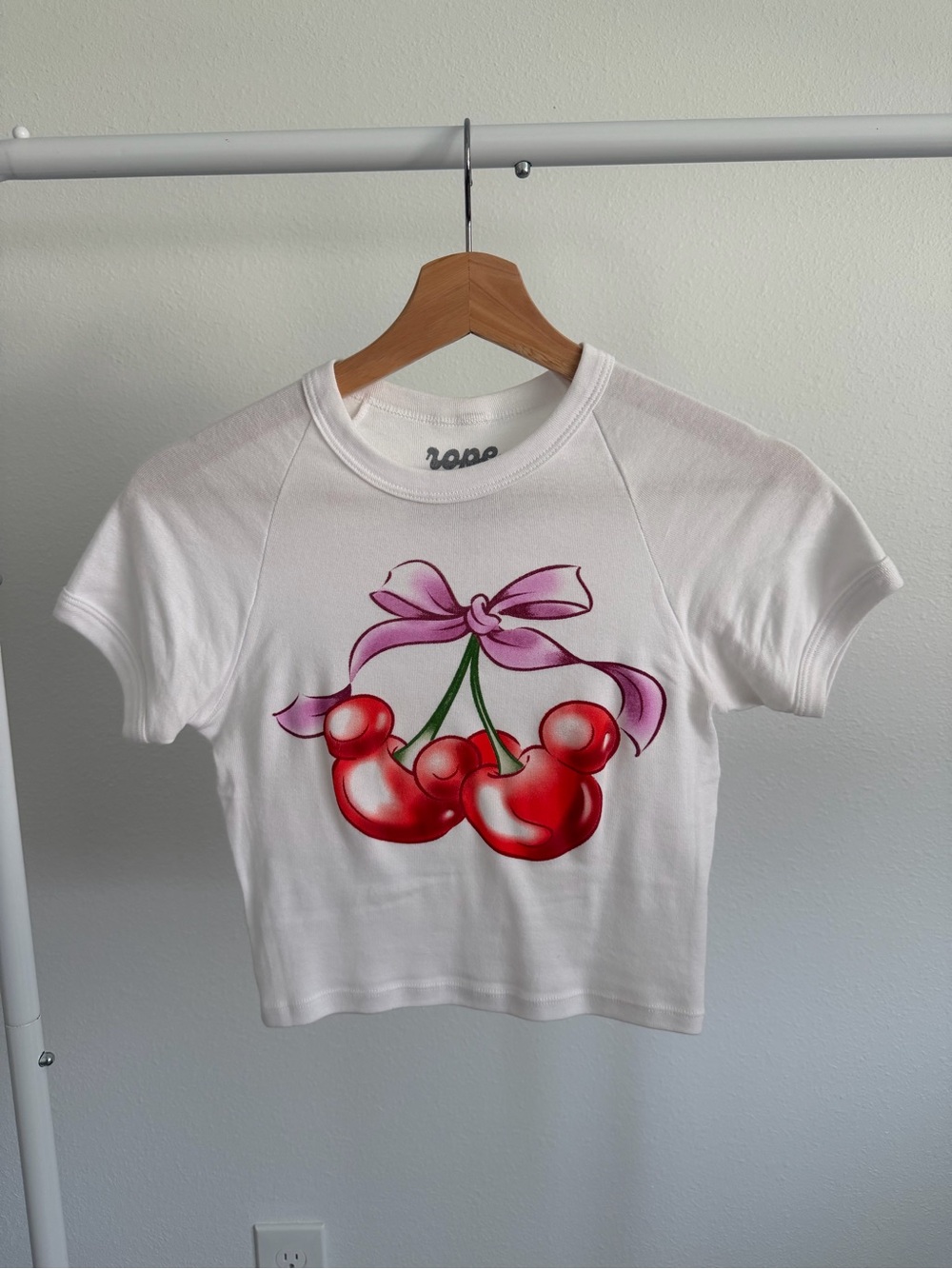 Rope Drop Threads Mickey Cherries Bow Crop Top Small